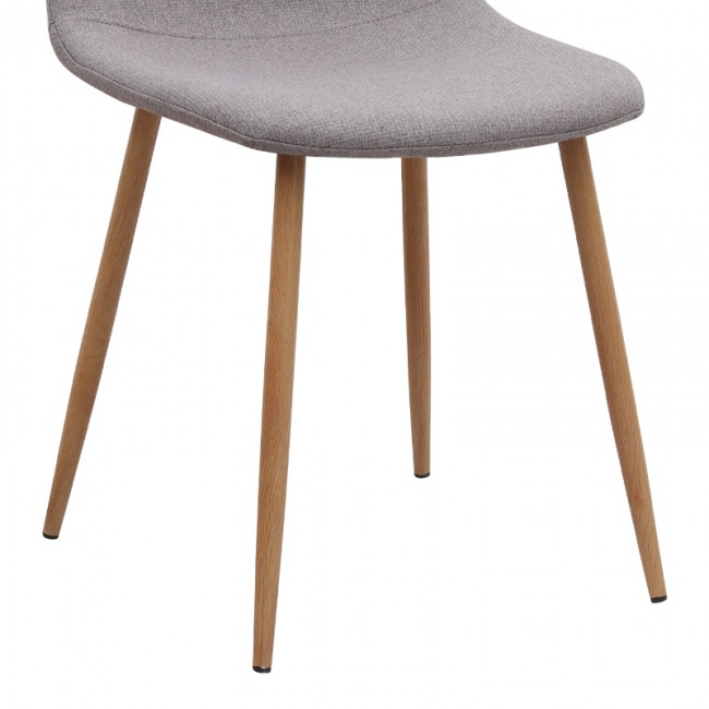 Iris Megapap fabric dining chair in beige color with oak metal leg 43x50x85cm.