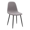 Iris Megapap fabric dining chair in beige color with black metal leg 43x50x85cm.