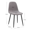 Iris Megapap fabric dining chair in beige color with black metal leg 43x50x85cm.
