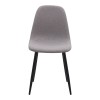Iris Megapap fabric dining chair in beige color with black metal leg 43x50x85cm.