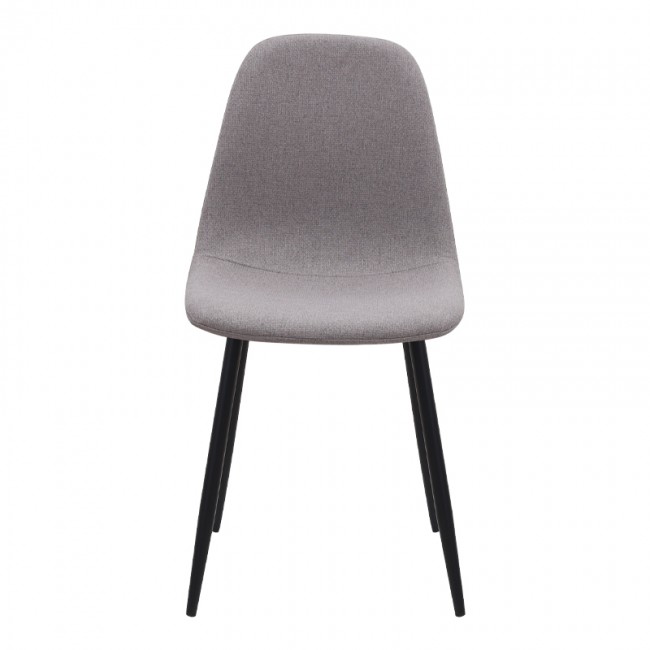 Iris Megapap fabric dining chair in beige color with black metal leg 43x50x85cm.