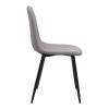 Iris Megapap fabric dining chair in beige color with black metal leg 43x50x85cm.
