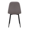 Iris Megapap fabric dining chair in beige color with black metal leg 43x50x85cm.