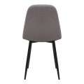 Iris Megapap fabric dining chair in beige color with black metal leg 43x50x85cm.