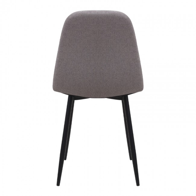 Iris Megapap fabric dining chair in beige color with black metal leg 43x50x85cm.