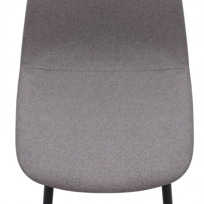 Iris Megapap fabric dining chair in beige color with black metal leg 43x50x85cm.