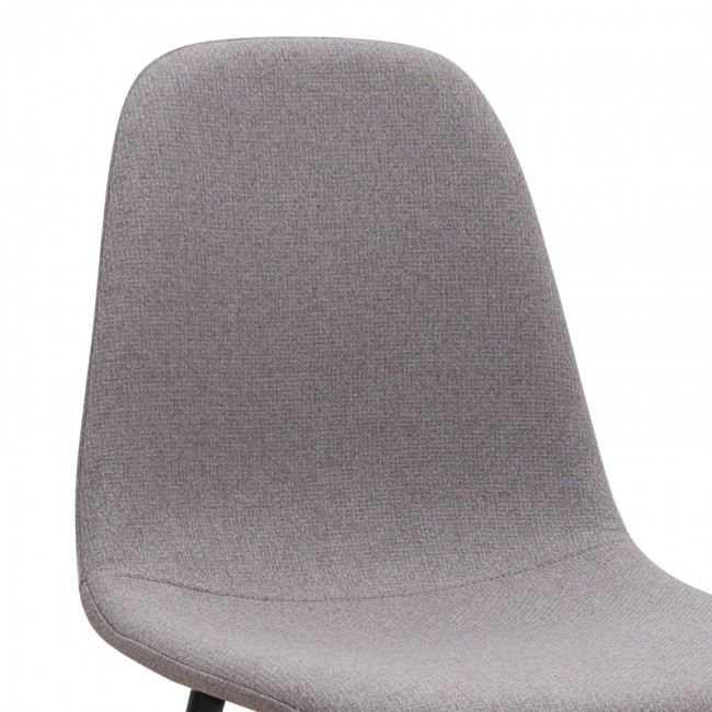 Iris Megapap fabric dining chair in beige color with black metal leg 43x50x85cm.