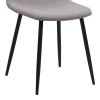 Iris Megapap fabric dining chair in beige color with black metal leg 43x50x85cm.
