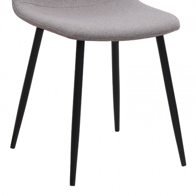 Iris Megapap fabric dining chair in beige color with black metal leg 43x50x85cm.