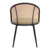 Jacob Megapap pe rattan - velvet dining chair in green color with black metal legs 52x50x77cm.
