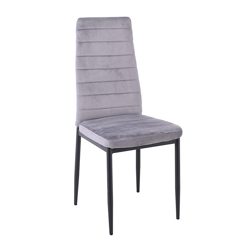 JETTA Chair Full K/D Velure Grey Fabric (Black paint)