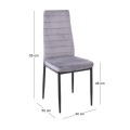 JETTA Chair Full K/D Velure Grey Fabric (Black paint)