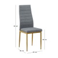 JETTA Chair Grey Fabric (Natural Wood Grain Metal)