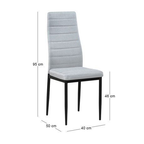 JETTA Chair Light Grey Fabric (Black paint)