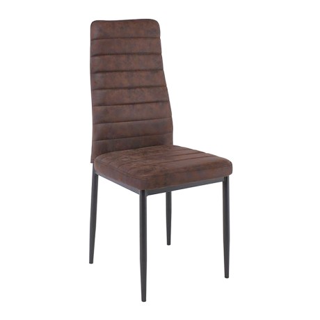 JETTA Chair Brown Suede Fabric (Black paint)