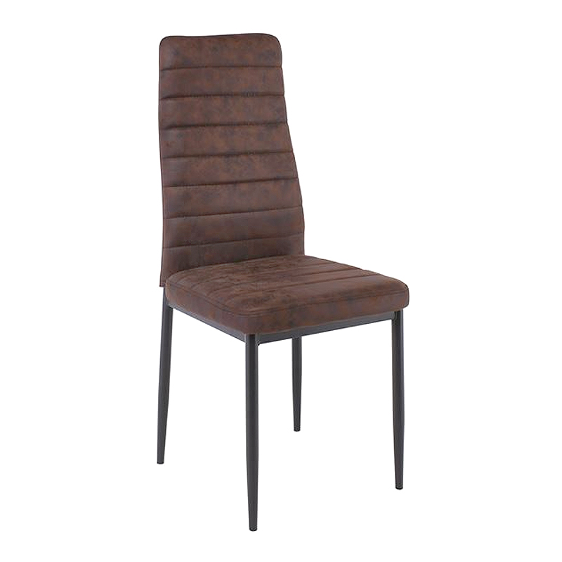 JETTA Chair Brown Suede Fabric (Black paint)