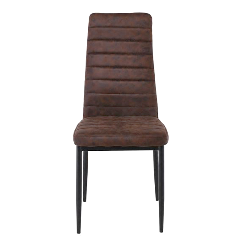JETTA Chair Brown Suede Fabric (Black paint)