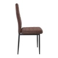 JETTA Chair Brown Suede Fabric (Black paint)