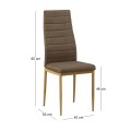 JETTA Chair Gold Brown Fabric (Natural Wood Grain Metal)
