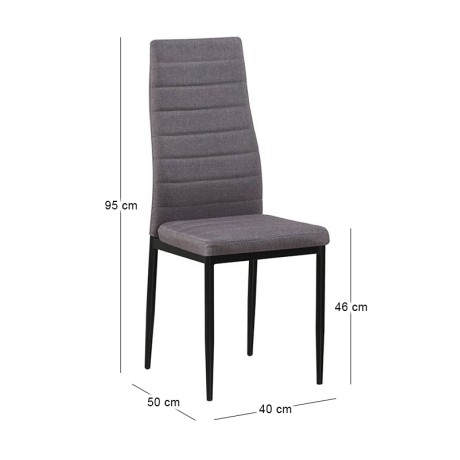 JETTA Chair Light Brown Fabric (Black paint)