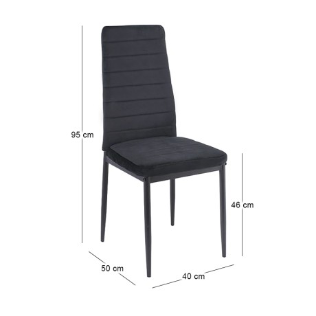 JETTA Chair Full K/D Velure Black Fabric (Black paint)
