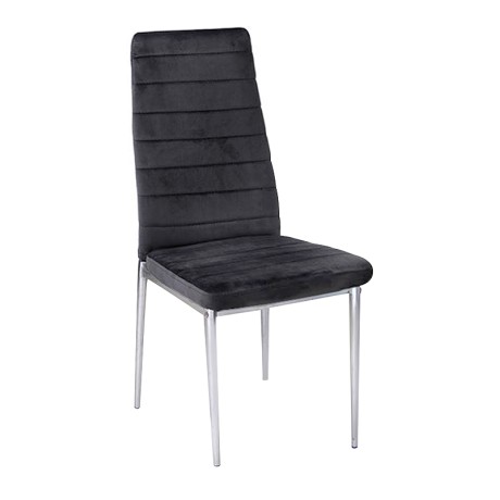 JETTA Chair Full K/D Velure Black Fabric (Chromed)