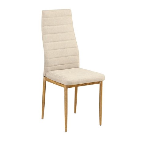 JETTA Chair Beige Fabric (Natural Wood Grain Metal)