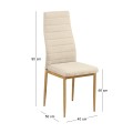 JETTA Chair Beige Fabric (Natural Wood Grain Metal)