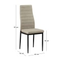 JETTA Chair Dark Beige Fabric (Black paint)