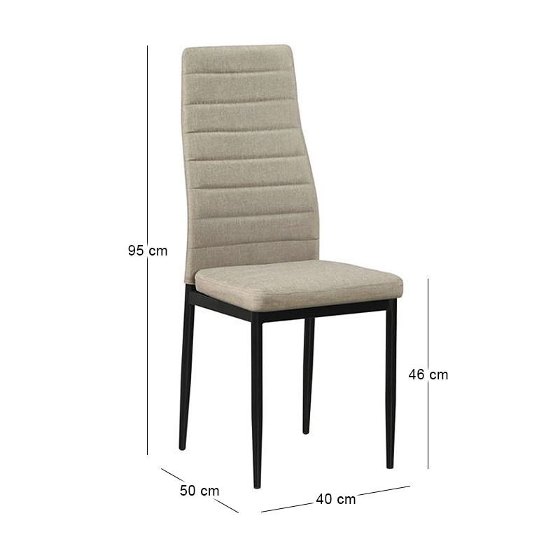 JETTA Chair Dark Beige Fabric (Black paint)