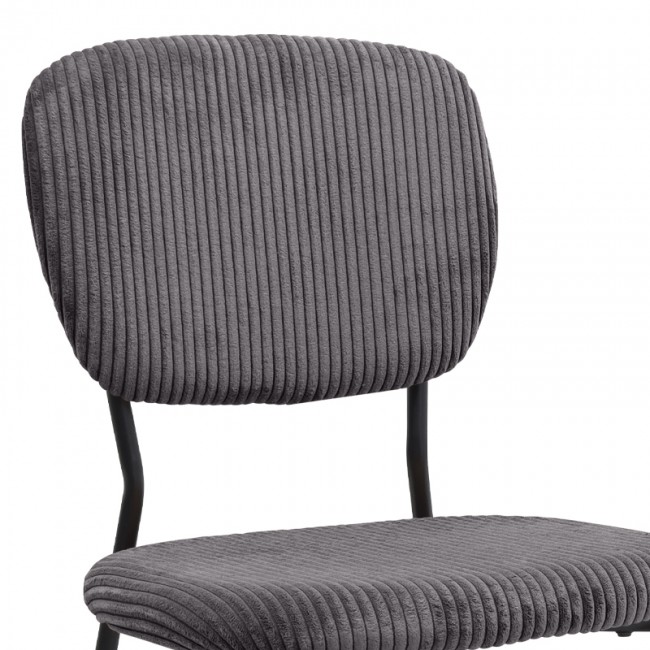 Kevin Megapap fabic dining chair in grey color with black metal legs 48x51x87cm.