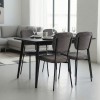 Kevin Megapap fabic dining chair in grey color with black metal legs 48x51x87cm.