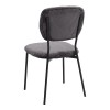 Kevin Megapap fabic dining chair in grey color with black metal legs 48x51x87cm.