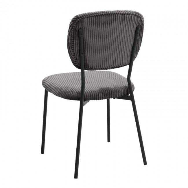 Kevin Megapap fabic dining chair in grey color with black metal legs 48x51x87cm.