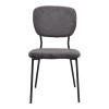 Kevin Megapap fabic dining chair in grey color with black metal legs 48x51x87cm.