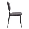 Kevin Megapap fabic dining chair in grey color with black metal legs 48x51x87cm.