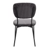 Kevin Megapap fabic dining chair in grey color with black metal legs 48x51x87cm.