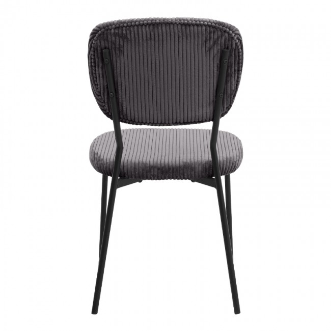 Kevin Megapap fabic dining chair in grey color with black metal legs 48x51x87cm.