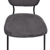 Kevin Megapap fabic dining chair in grey color with black metal legs 48x51x87cm.