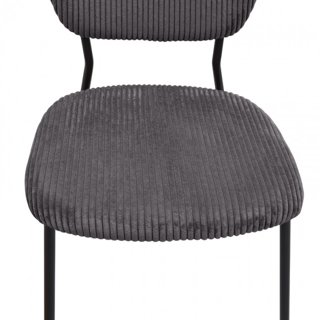 Kevin Megapap fabic dining chair in grey color with black metal legs 48x51x87cm.