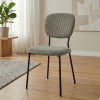 Kevin Megapap fabic dining chair in olive color with black metal legs 48x51x87cm.