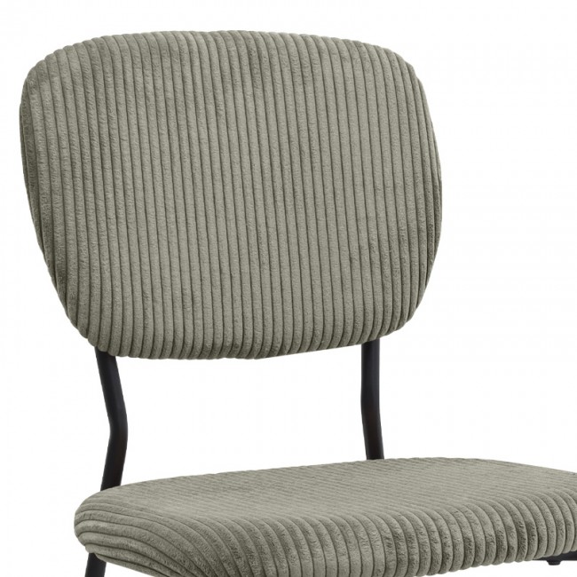 Kevin Megapap fabic dining chair in olive color with black metal legs 48x51x87cm.