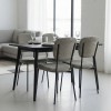 Kevin Megapap fabic dining chair in olive color with black metal legs 48x51x87cm.