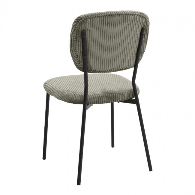 Kevin Megapap fabic dining chair in olive color with black metal legs 48x51x87cm.