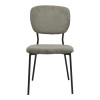 Kevin Megapap fabic dining chair in olive color with black metal legs 48x51x87cm.