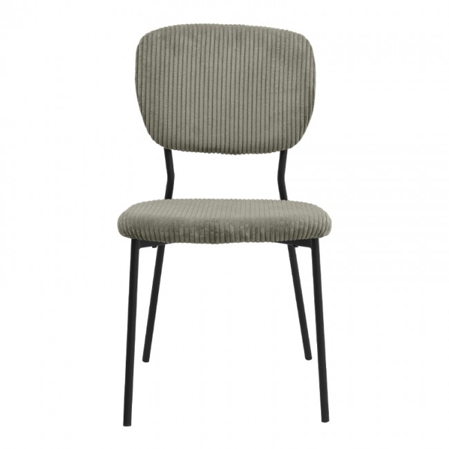 Kevin Megapap fabic dining chair in olive color with black metal legs 48x51x87cm.