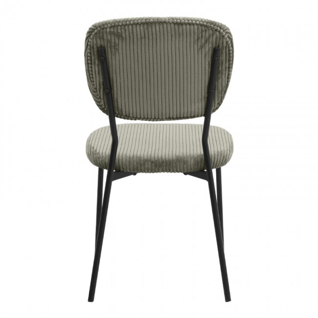 Kevin Megapap fabic dining chair in olive color with black metal legs 48x51x87cm.