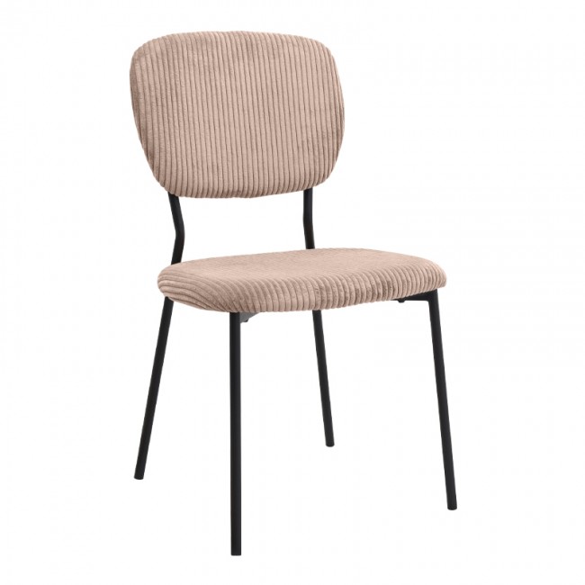 Kevin Megapap fabic dining chair in mocha color with black metal legs 48x51x87cm.