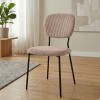 Kevin Megapap fabic dining chair in mocha color with black metal legs 48x51x87cm.
