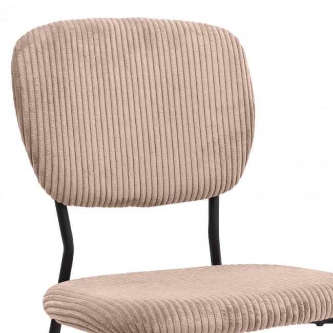 Kevin Megapap fabic dining chair in mocha color with black metal legs 48x51x87cm.